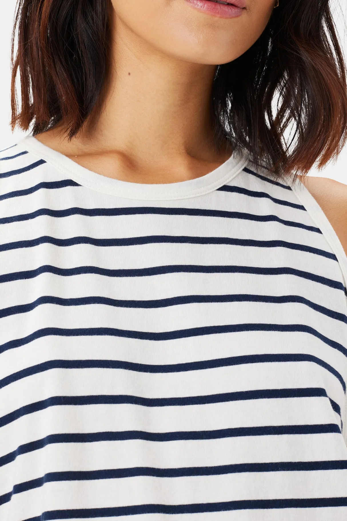 Amour Vert Jillian Organic Cotton Tank IvoryNavyStripe Discount