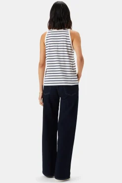 Amour Vert Jillian Organic Cotton Tank IvoryNavyStripe Discount
