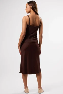 Amour Vert Josie Stretch Knit Tank Espresso Discount