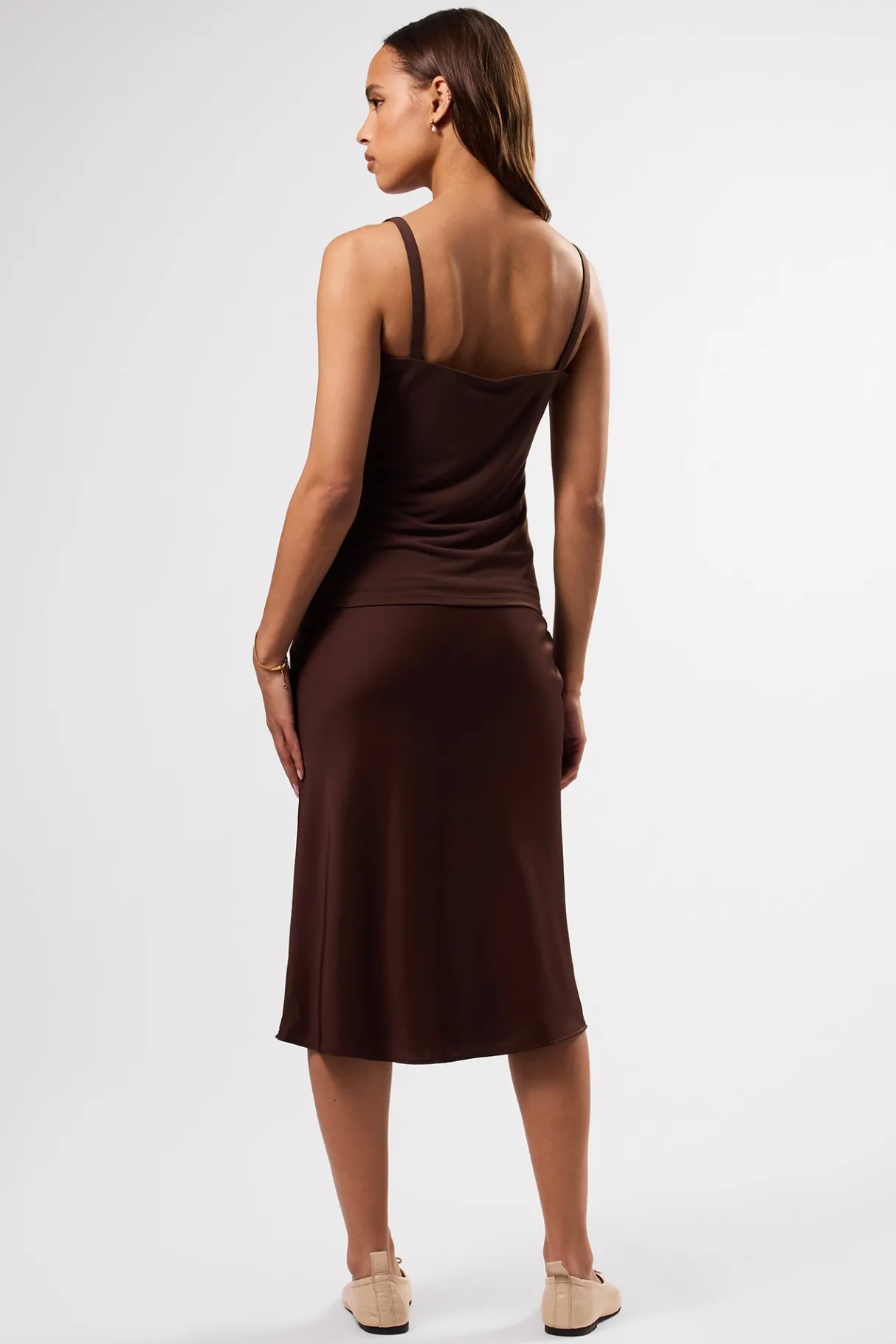 Amour Vert Josie Stretch Knit Tank Espresso Discount