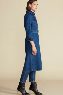 Amour Vert Joyce Denim Shirt Dress IndigoBlue New