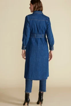 Amour Vert Joyce Denim Shirt Dress IndigoBlue New
