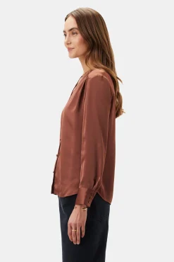 Amour Vert Kali Button Front Blouse Cafe Outlet