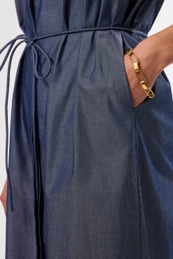 Amour Vert Kylen Organic Cotton Shirt Dress ChambrayBlue Best