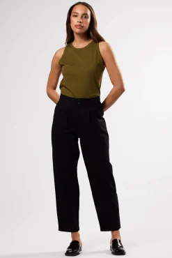 Amour Vert Larisa Cotton Linen Pant Black Clearance
