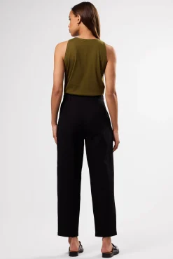 Amour Vert Larisa Cotton Linen Pant Black Clearance