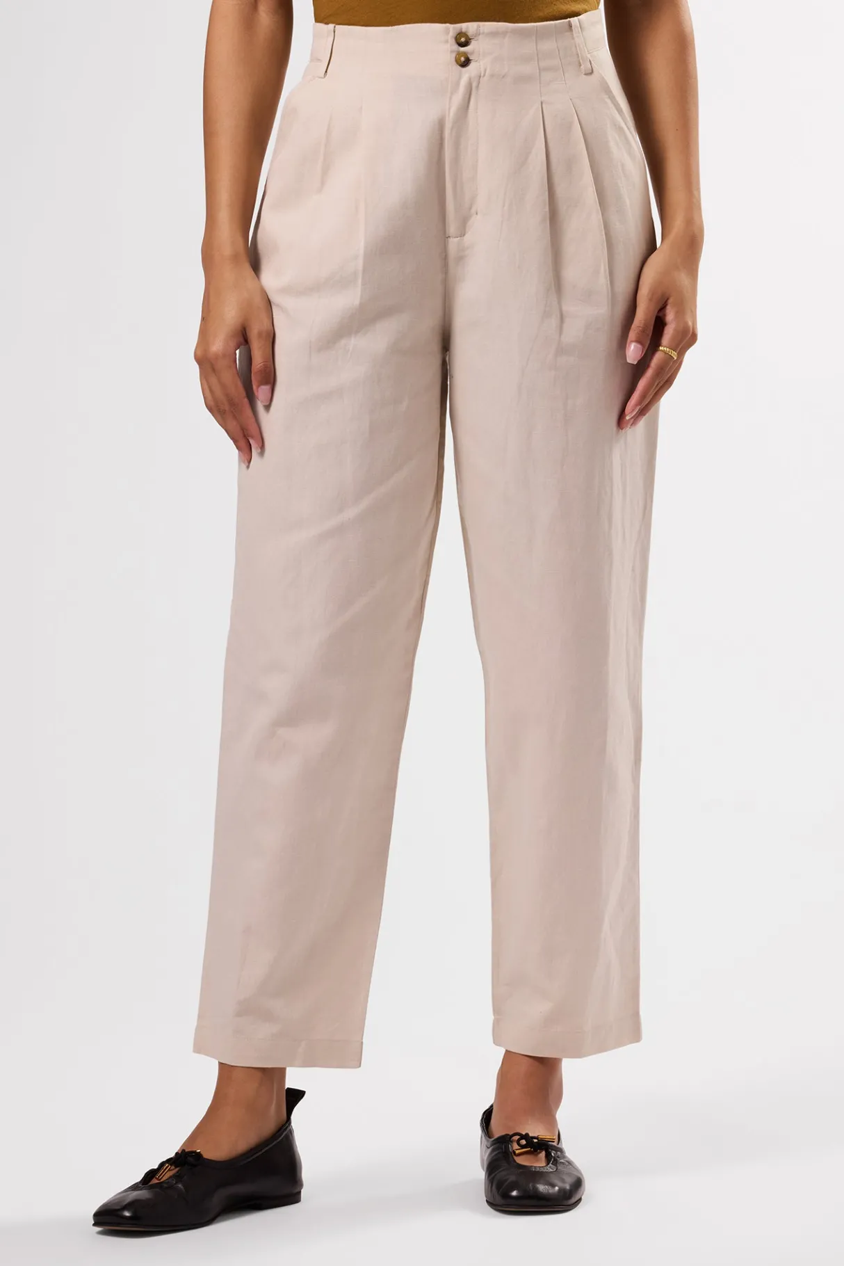 Amour Vert Larisa Cotton Linen Pant Natural Best