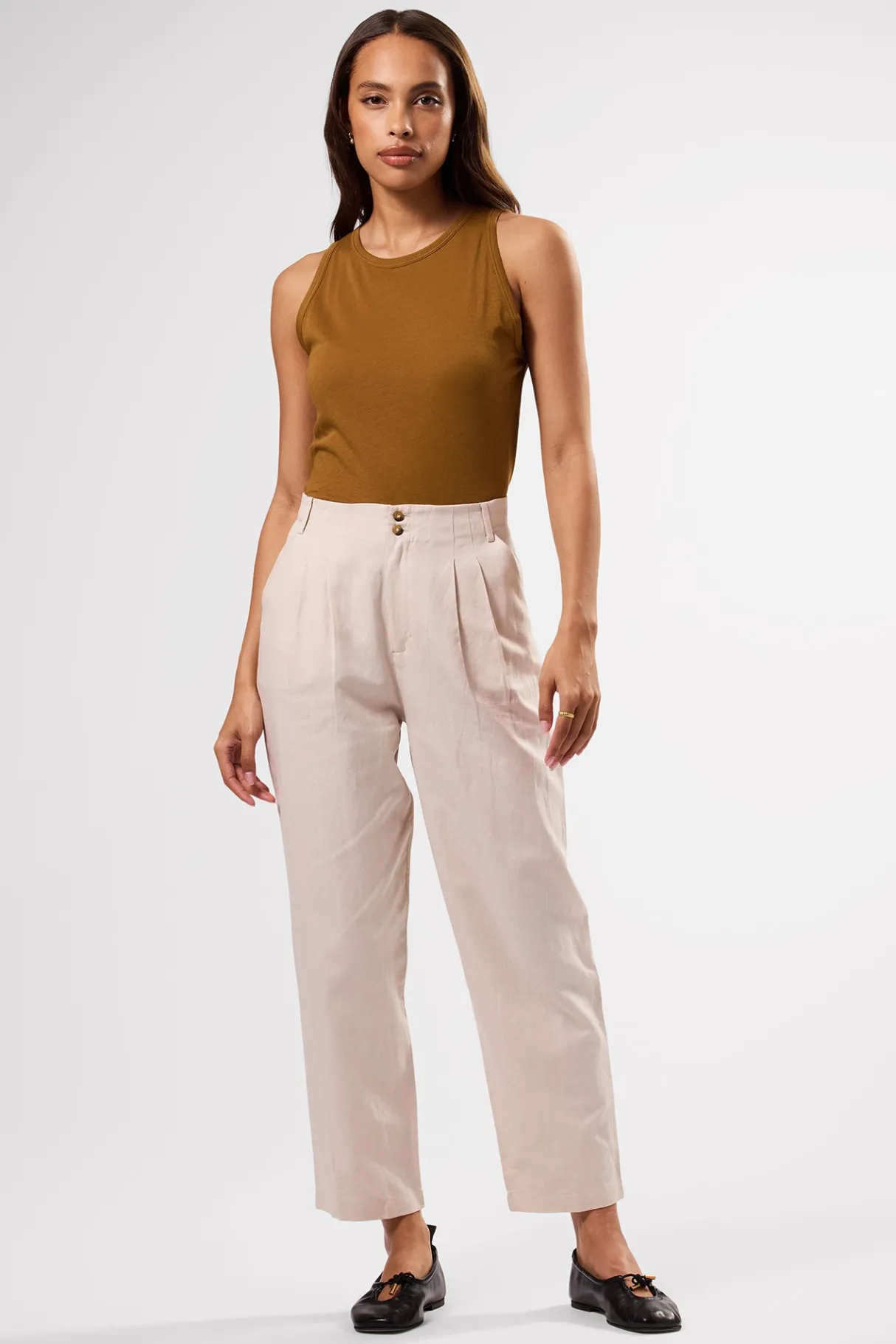 Amour Vert Larisa Cotton Linen Pant Natural Best