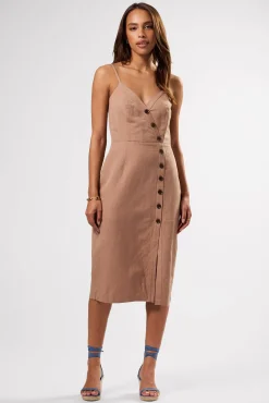 Amour Vert Lila Cotton Linen Dress Sand Online