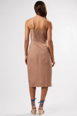 Amour Vert Lila Cotton Linen Dress Sand Online