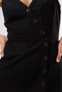 Amour Vert Lila Cotton Linen Dress Black Outlet