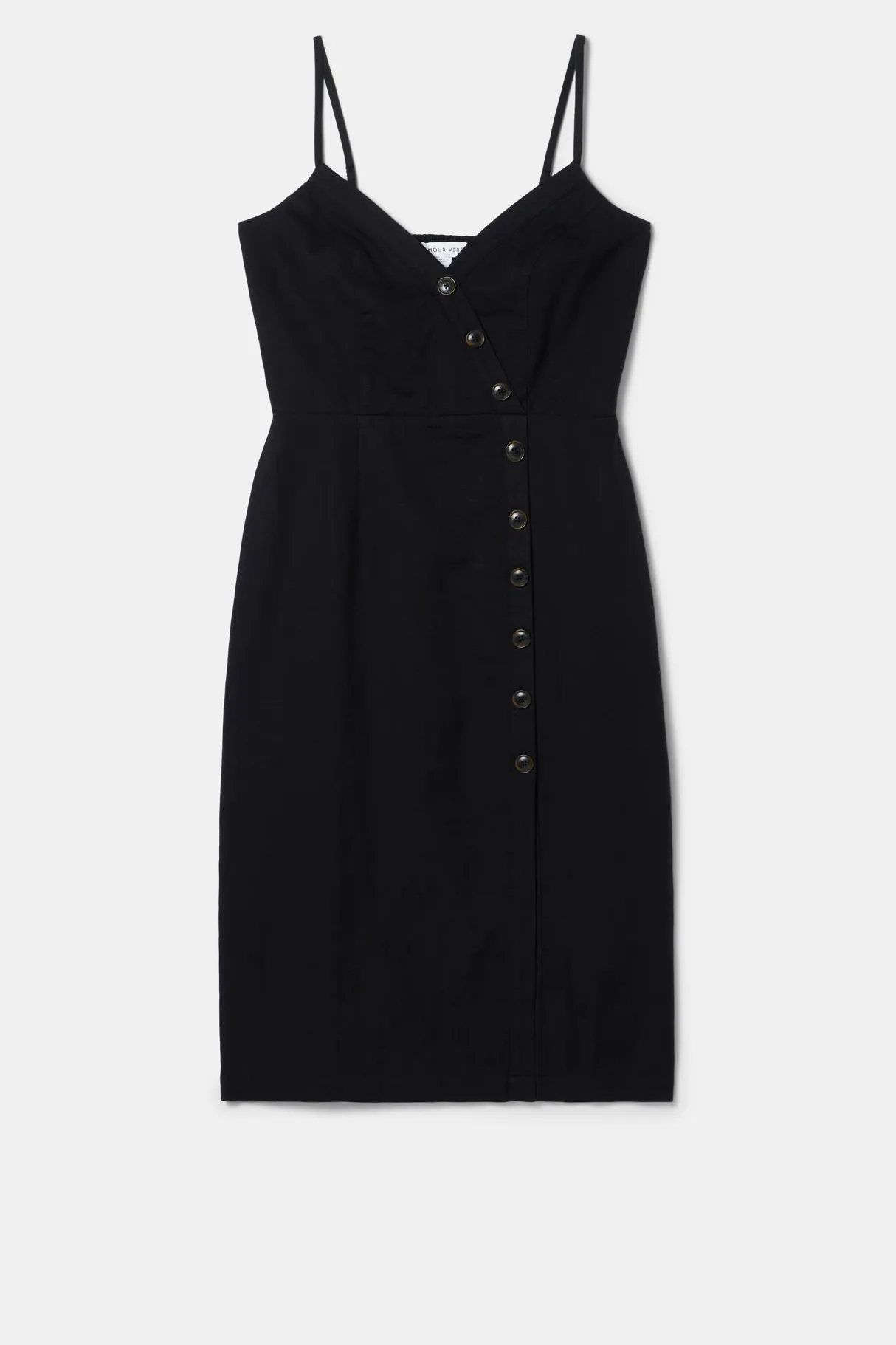 Amour Vert Lila Cotton Linen Dress Black Outlet