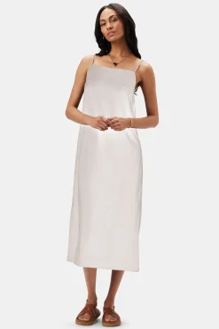 Amour Vert Lilly Pilly Kai Organic Linen Slip Dress Oatmeal Hot