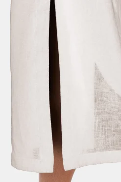 Amour Vert Lilly Pilly Kai Organic Linen Slip Dress Oatmeal Hot