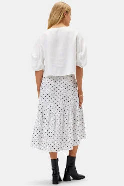 Amour Vert Lilly Pilly Leia Organic Linen Top White Clearance
