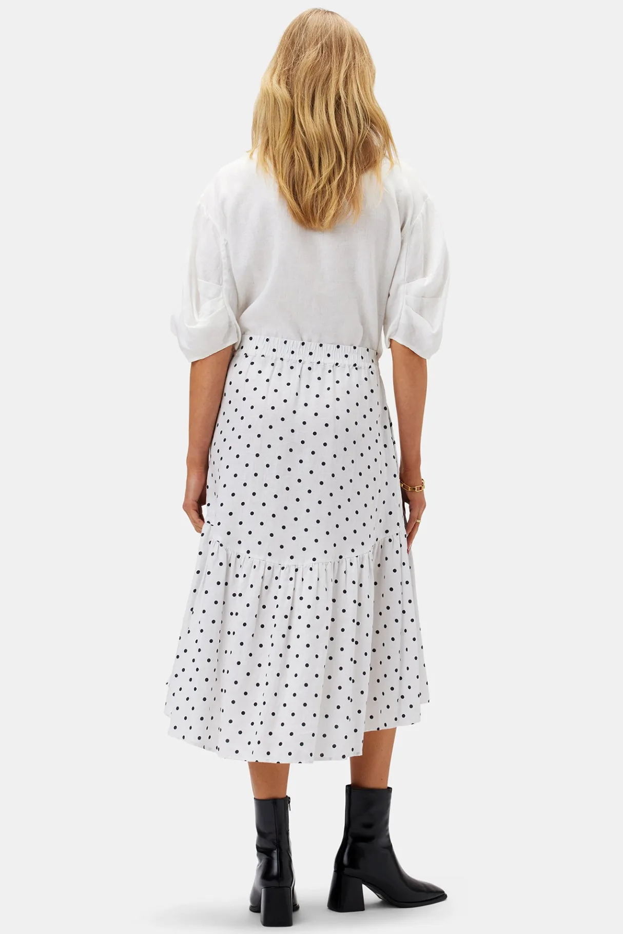 Amour Vert Lilly Pilly Lola Organic Linen Skirt PolkaDots Online