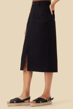 Amour Vert Lina Organic Cotton Skirt Black Fashion