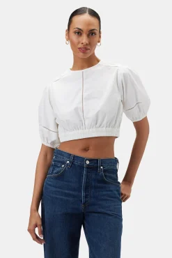 Amour Vert Lisa Organic Cotton Poplin Top White Online