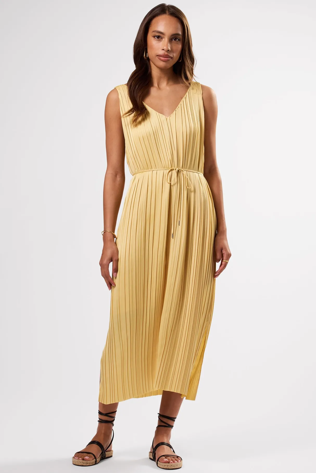 Amour Vert Lisbon Recycled Sateen Dress Anise Hot