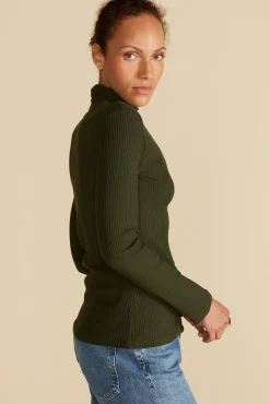 Amour Vert Lux Paris Rib Turtleneck OliveGreen Outlet