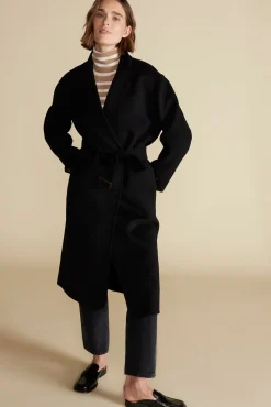 Amour Vert Lya Felted Wool Coat Black Clearance
