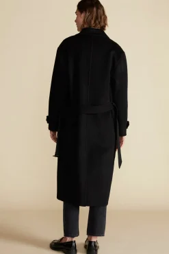 Amour Vert Lya Felted Wool Coat Black Clearance