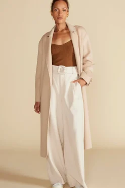 Amour Vert Lya Felted Wool Coat OatBeige Discount