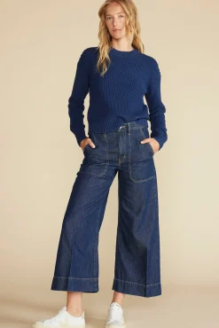 Amour Vert Madella Pom Pom Organic Cotton Sweater NavyBlue Clearance