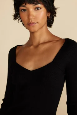 Amour Vert Maelle Square Neck Sweater Black Best