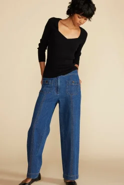 Amour Vert Maelle Square Neck Sweater Black Best