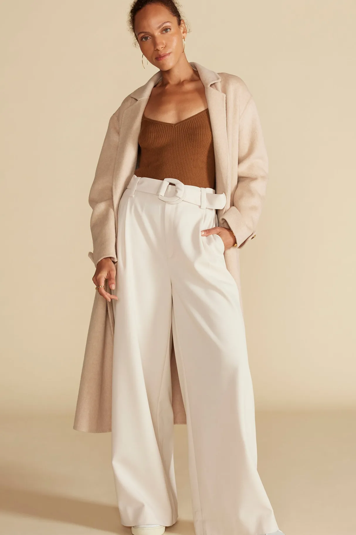Amour Vert Maelle Square Neck Sweater AlmondBrown Best