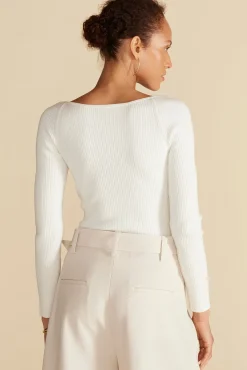 Amour Vert Maelle Square Neck Sweater Ivory Best