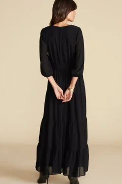 Amour Vert Marceau Viscose Maxi Dress Black Sale