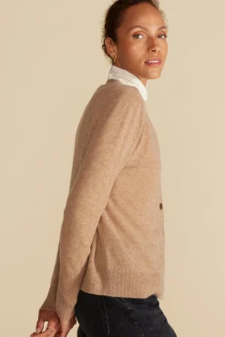 Amour Vert Mason Cashmere Cardigan Camel Outlet