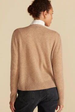 Amour Vert Mason Cashmere Cardigan Camel Outlet
