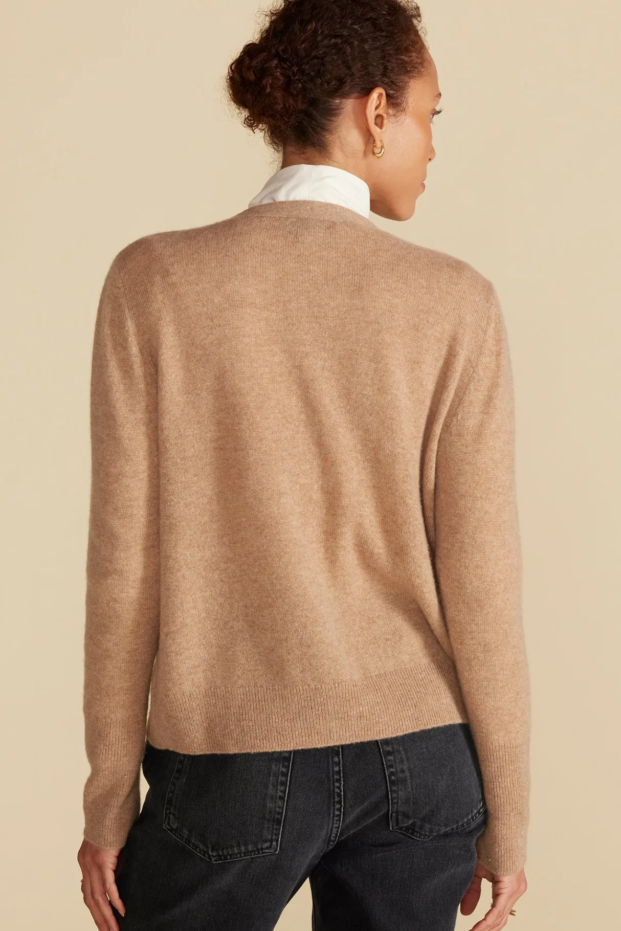 Amour Vert Mason Cashmere Cardigan Camel Outlet