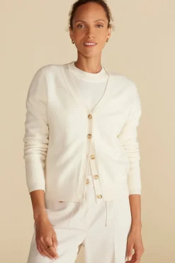 Amour Vert Mason Cashmere Cardigan Ivory Fashion