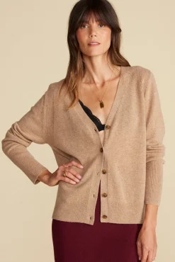 Amour Vert Mason Cashmere Cardigan CafeAuLait New