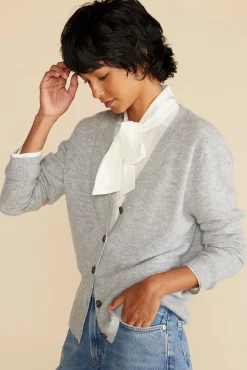 Amour Vert Mason Cashmere Cardigan HeatherGrey Sale