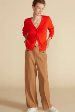 Amour Vert Mason Cashmere Cardigan ClementineOrange Discount