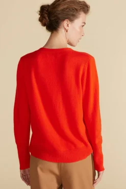 Amour Vert Mason Cashmere Cardigan ClementineOrange Discount