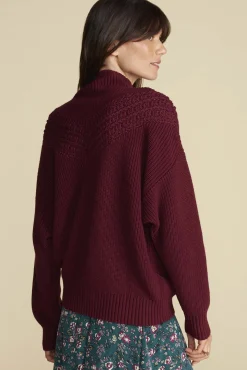 Amour Vert Monet Cotton Merino Sweater Burgundy Online