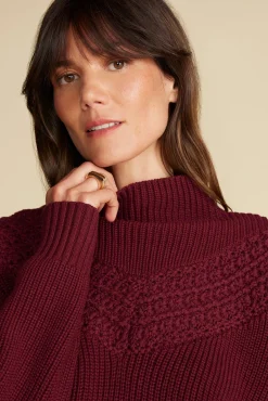 Amour Vert Monet Cotton Merino Sweater Burgundy Online