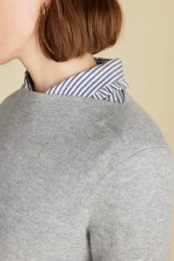 Amour Vert Nadia Cashmere Sweater HeatherGrey Clearance