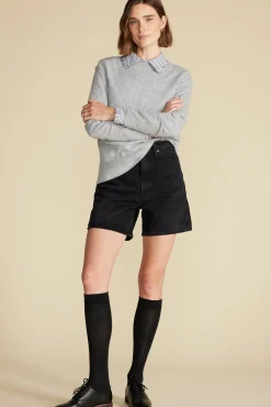Amour Vert Nadia Cashmere Sweater HeatherGrey Clearance