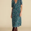 Amour Vert Nicolette Washable Silk Dress ChloeGreenFloralPrint Clearance