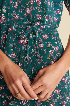 Amour Vert Nicolette Washable Silk Dress ChloeGreenFloralPrint Clearance