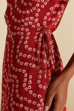Amour Vert Nicolette Washable Silk Dress RustVannesFloralPrint Outlet