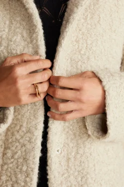 Amour Vert Noelle Sherpa Coat Natural New