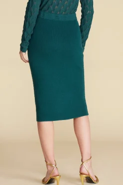 Amour Vert Olympe Knit Pencil Skirt ForestGreen Fashion